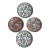 MCM Pewter and Ceramic Neiman Marcus Floral Asian Plates Bowls - A 4 Piece Set For Sale