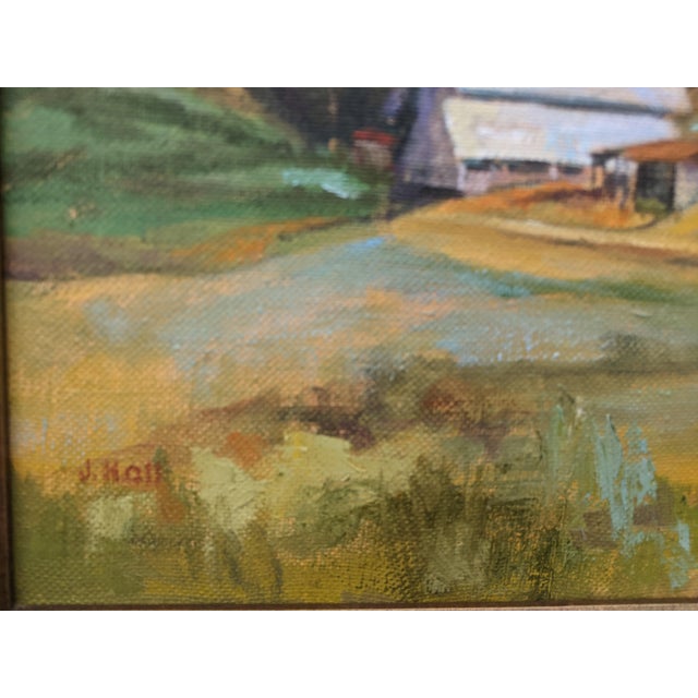 Mid 20th Century Mid Century Farmland Fields Landscape Oil Painting Signed For Sale - Image 5 of 12