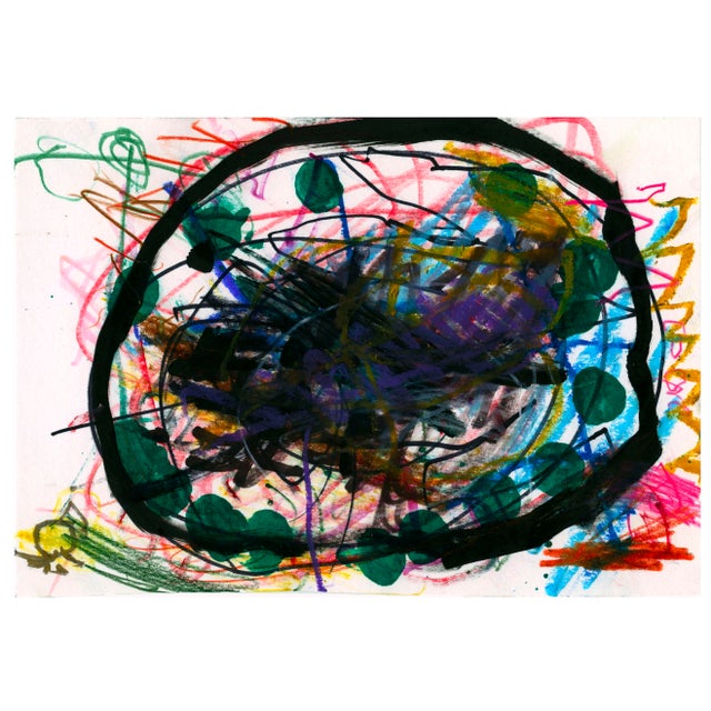 This is an energetic and brightly colored abstract work. It measures 20” x 16” and is archivally printed on high-quality...