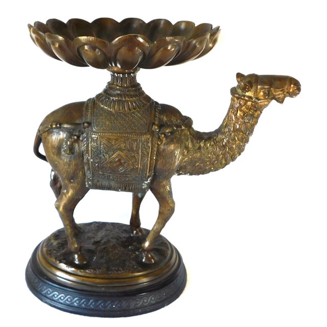 Metal Large Vintage Bronze Figural Camel Sculpture Figurine Centerpiece 25lbs! For Sale - Image 7 of 13