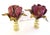 My Studio original Design and concept. Pair of Rich and colorful realistic Vintage Italian Tole Rose Lamp Finials. Antique...