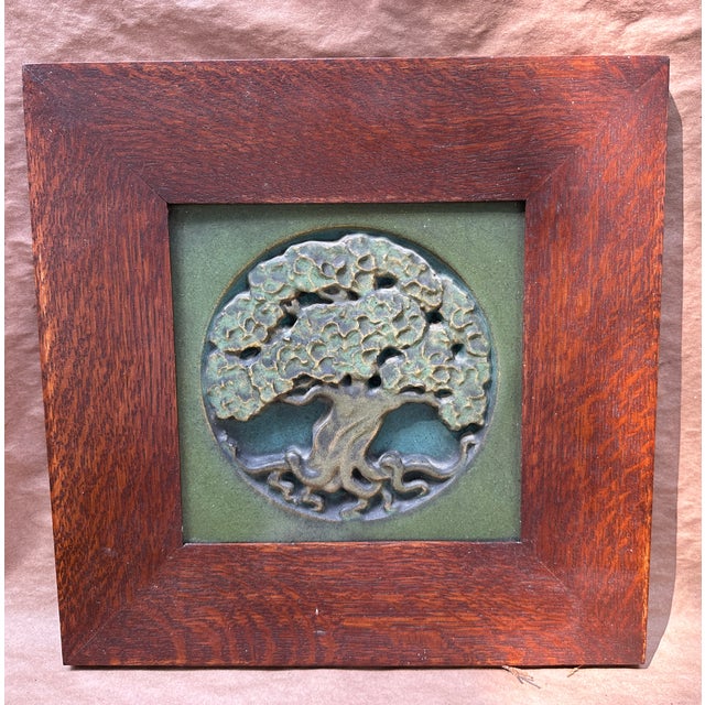 Rookwood Pottery Antique Arts & Crafts Tree of Life Rookwood Plaque For Sale - Image 4 of 8