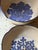 Blue Hand-Thrown Ceramic Bowls with Scalloped Rim and Hydrangea Motif, 1980s, Set of 2 For Sale - Image 8 of 16