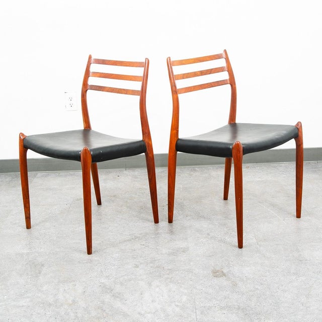 1960s Mid Century Danish Modern Dining Chairs Set 6 Niels j.l Moller #78 #62 Walnut For Sale In Sacramento - Image 6 of 12