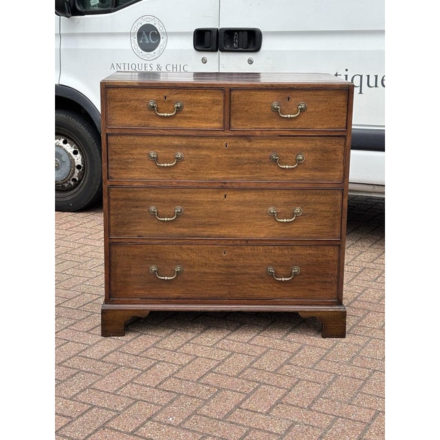 Wood Georgian Mahogany Chest of Drawers with Brass Handles For Sale - Image 7 of 18