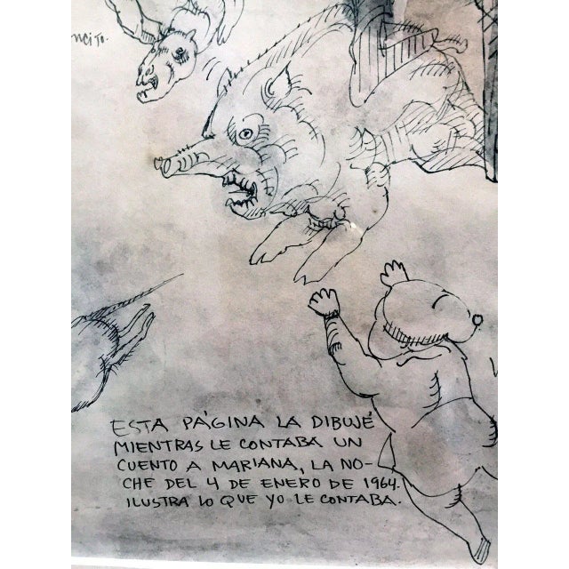 Framed Drawing by Mexican Artist José Luis Cuevas For Sale In Atlanta - Image 6 of 8