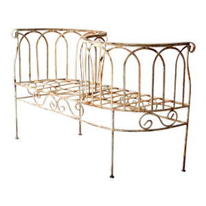Antique Iron Conversation Bench