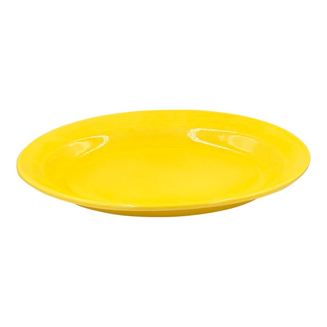1930s Metlox Poppytrail "Early California" Pottery 200 Series Yellow Serving Platter For Sale