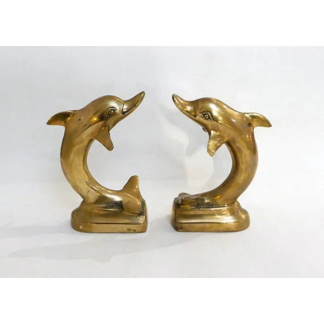Golden Brass Dolphins, 1980s, Set of 2 For Sale - Image 9 of 9