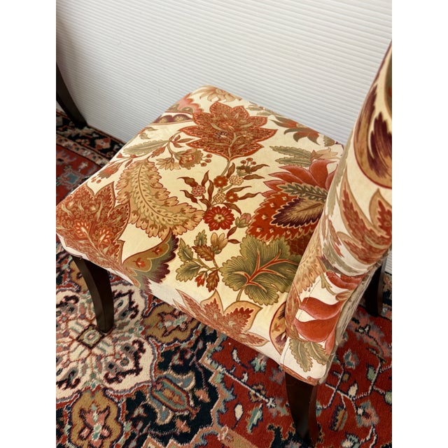 Contemporary Floral Side Chairs, a Pair For Sale - Image 9 of 12