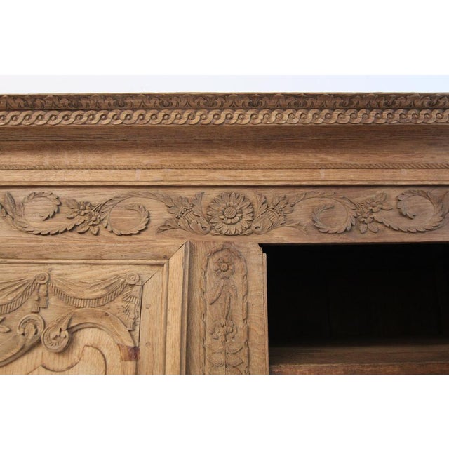 French Provincial Bleached Oak Armoire or Wardrobe, Early 19th Century For Sale - Image 14 of 18