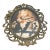 Ornate Italian Gilt Brass Oval Frame Featuring a Classic Portrait Print For Sale