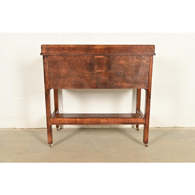 Stickley Brothers Style Antique Mission Oak Arts & Crafts Sideboard Buffet or Bar Cabinet, Circa 1910 For Sale - Image 15 of 16