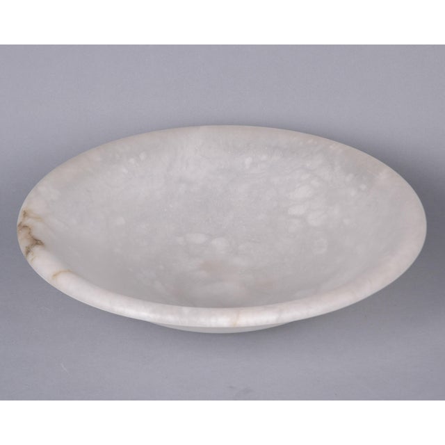 Large White Alabaster Bowl With Minimal Brown Veining For Sale In Detroit - Image 6 of 9