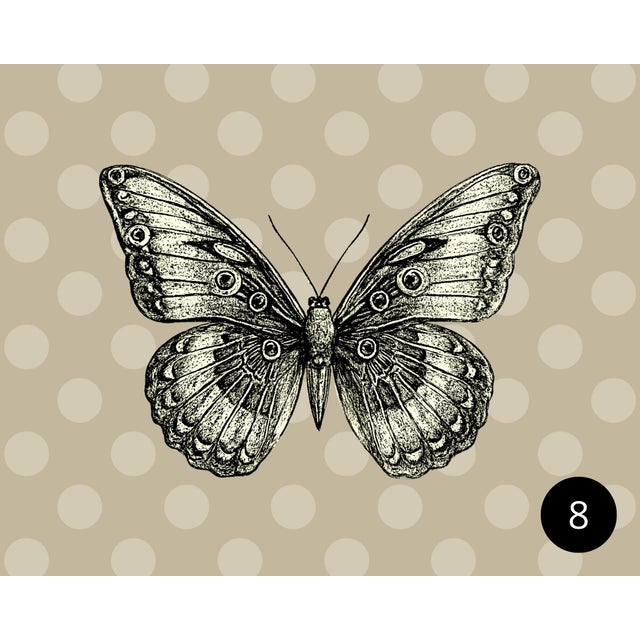 Modern butterfly print on canvas 24 x 30 in a black floating frame. Includes hanging hardware. Graphic made by us. Option...