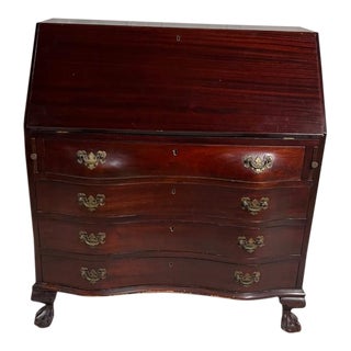 1940s Antique Cherry Secretary Desk For Sale