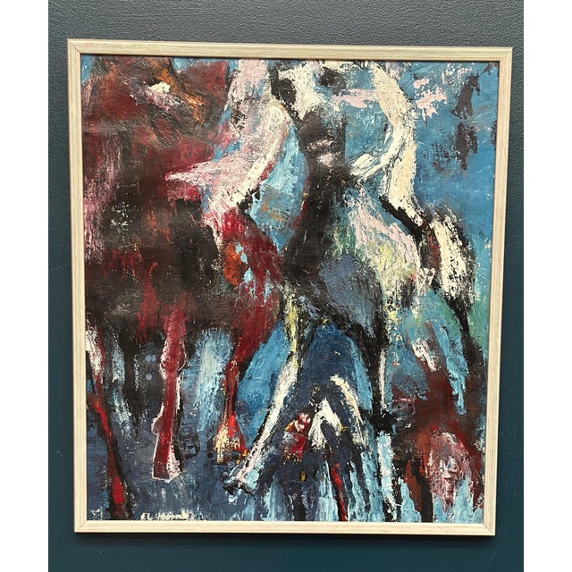 E. L. Höglund, Häst, 1950s, Oil Painting on Canvas, Framed For Sale - Image 12 of 18