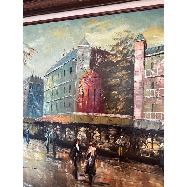 Brown Vintage Mid Century French Paris Modernist Impressionist Canvas Framed Oil Painting Signed 1960s For Sale - Image 8 of 12