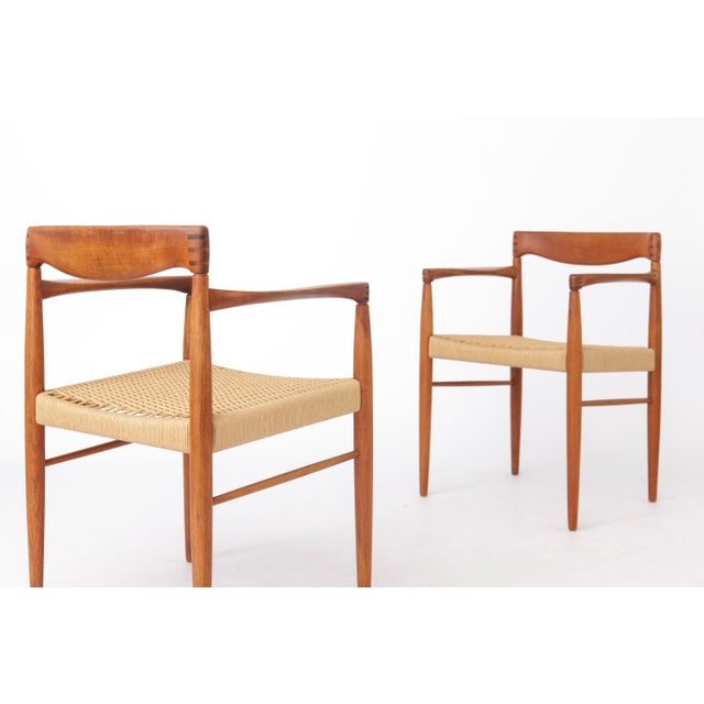 1960s Danish Armchairs in Teak and Paper Cord by H.W. Klein for Bramin, 1960s, Set of 2 For Sale - Image 5 of 12