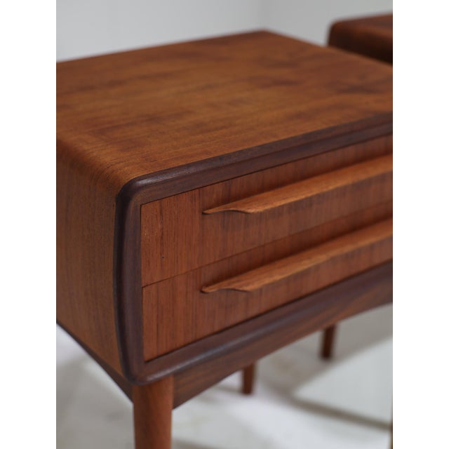 Teak Bedside Tables by Johannes Andersen for Silkeborg Møbelfabrik, Denmark, 1960s, Set of 2 For Sale - Image 9 of 12