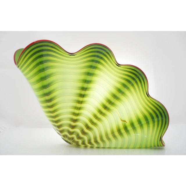Glass Dale Chihuly 2pc Parrot Green Persian Series Hand Blown Art Glass Sculpture For Sale - Image 7 of 18