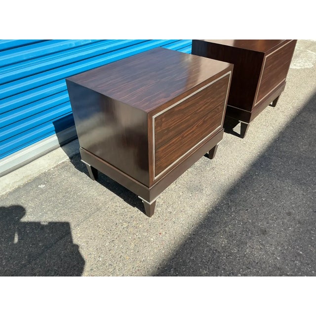 Modern Mid Century Style Nightstands - A Pair For Sale In San Diego - Image 6 of 9