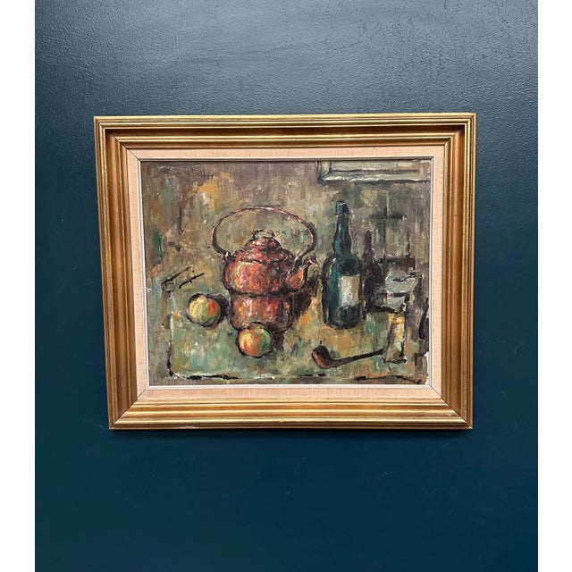Still Life with Copper Kettle, 1967, Oil Painting on Canvas, Framed For Sale - Image 14 of 18