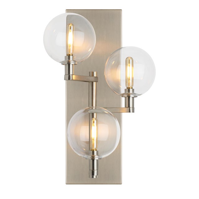 Contemporary Visual Comfort Modern Gambit Triple Wall LED Satin Nickel For Sale - Image 3 of 3