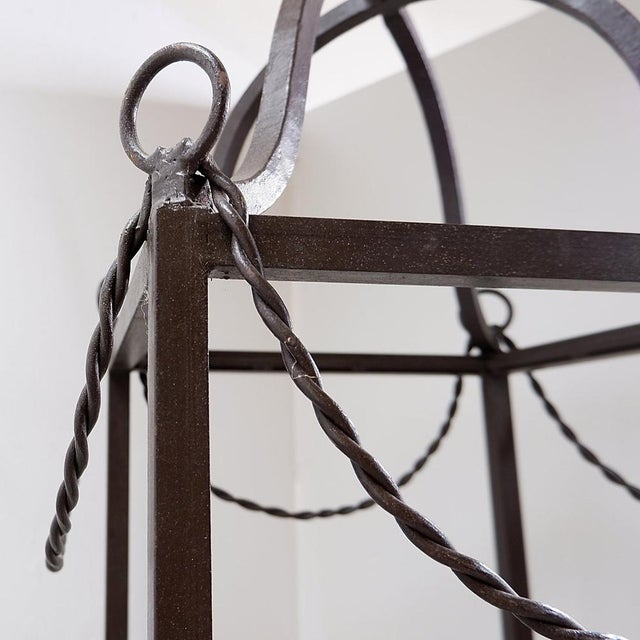 Metal Vintage Pagoda Style Shelves in Black Metal, Set of 2 For Sale - Image 7 of 14