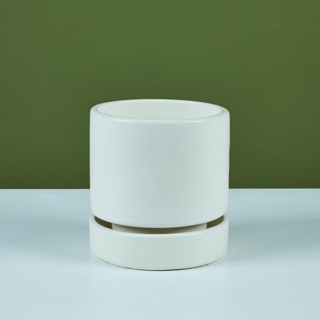Ceramic cylindrical planter for the Pro/Artisan collection for Architectural Pottery. The stoneware planter has an off-...