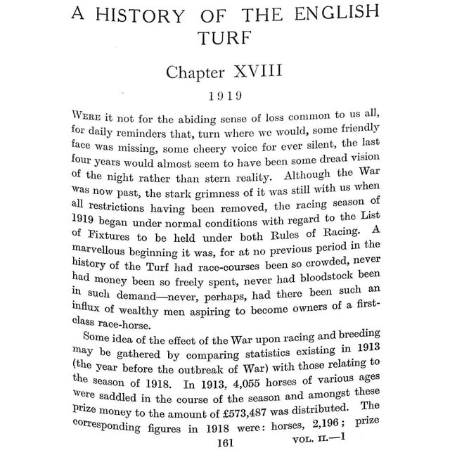Paper "A History of the English Turf: 1904-1930 Vols I & Ii" 1931 Browne, Capt t.h. For Sale - Image 7 of 12