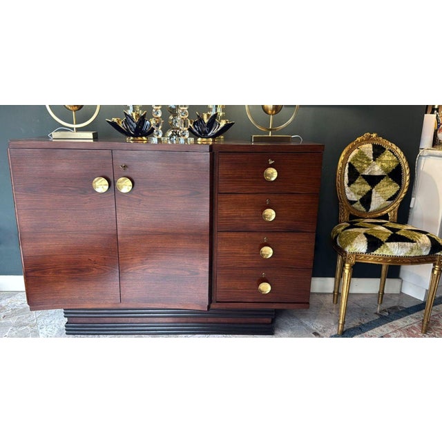Mid 20th Century Art Deco Italian Sapele Wood Sideboard For Sale - Image 16 of 18