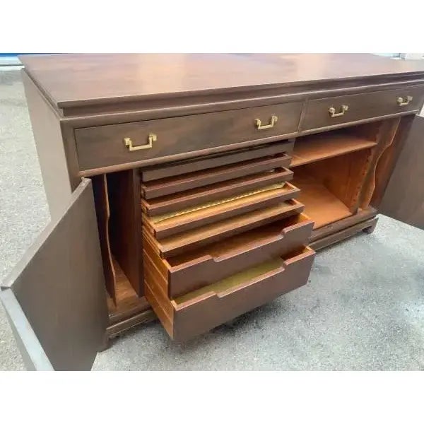 Mid Century Style Modern Buffet Solid Walnut For Sale In San Diego - Image 6 of 7