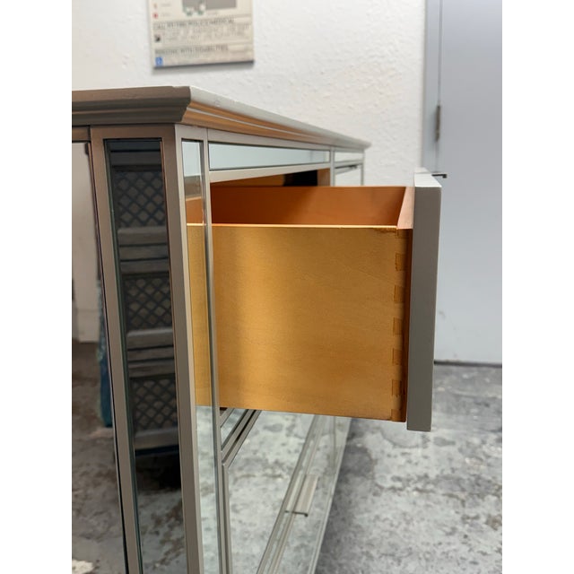 Glass Pottery Barn Park Extra Wide Mirrored Dresser For Sale - Image 7 of 12