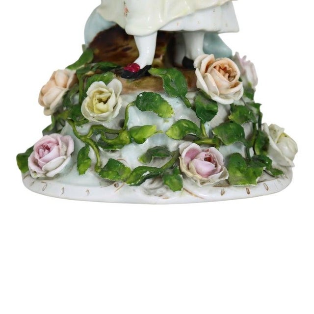Pair 21" Meissen Style Figural & Floral Porcelain Candelabras C1890 For Sale - Image 13 of 18