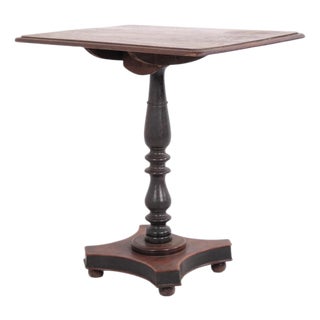 Antique Oak Pedestal Side Table with Tilt Top, 1890s For Sale