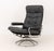 Ekornes Gray Leather Lounge Chair and Ottoman For Sale - Image 4 of 13