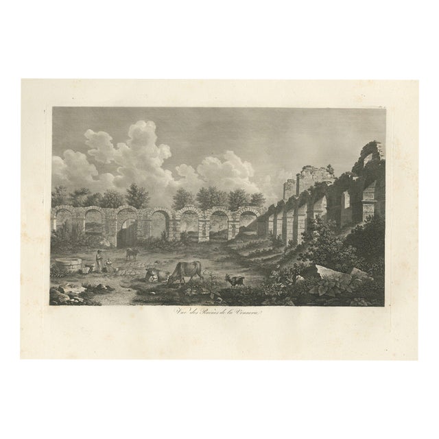Louis-Pierre Baltard, View of the Ruins of the Hunt Architectural Ruins, 1803, Copperplate Engraving For Sale