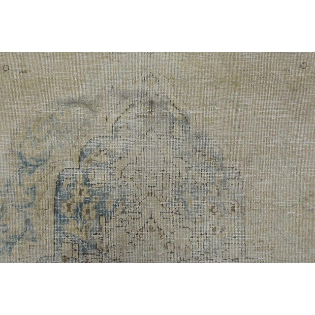 Tabriz Rug 7’5” X 10’8” Beige Wool Vintage Distressed Hand-Knotted Carpet For Sale - Image 10 of 15