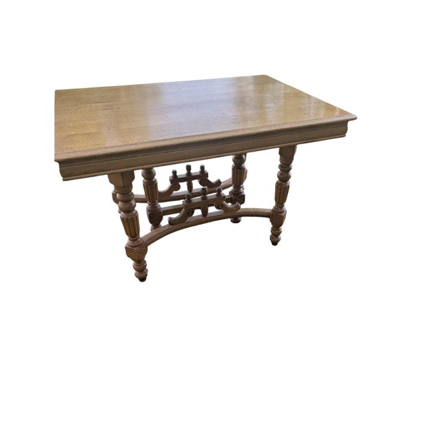 Early 20th Century Jacobean Revival Quarter-Sawn Tiger Oak 6-Leg Extension Dining Table For Sale - Image 9 of 18
