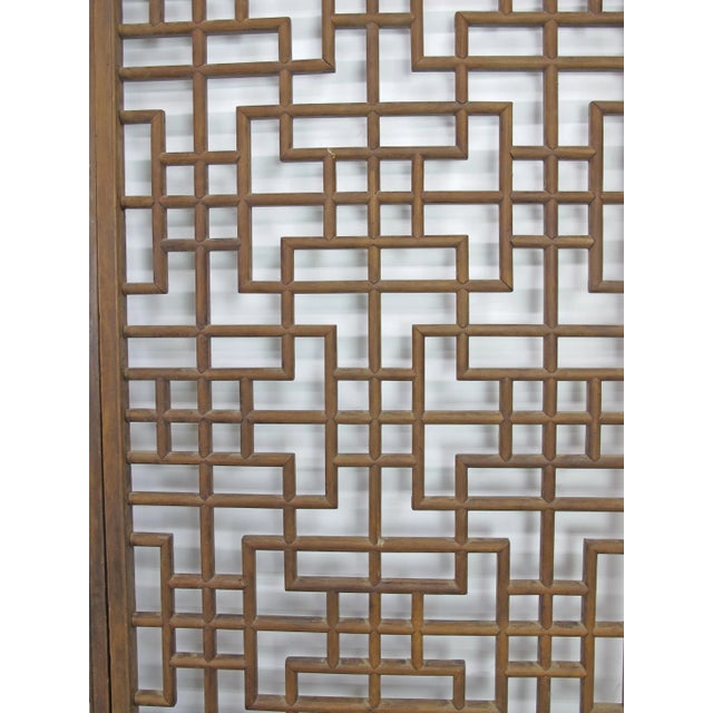 Late 19th Century Lattice Antique Chinese Wood Screen Panel For Sale - Image 5 of 7