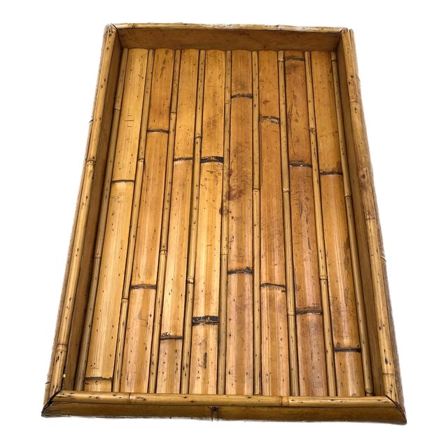 Hollywood Regency Great Bamboo Tray, Italy 1970s For Sale