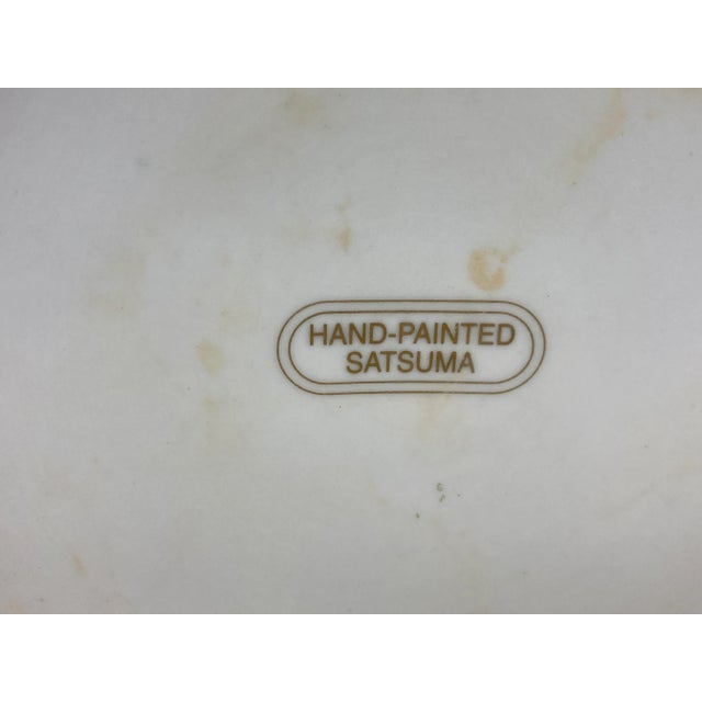 1970s Mid Century Vintage Handpainted Japanese Export Satsuma Jar With Lid. For Sale - Image 5 of 12