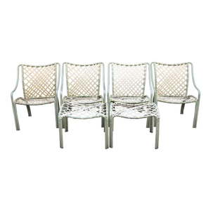 Vintage Set of Four Tamiami Patio Lounge Chairs With Two Ottomans by Brown Jordan