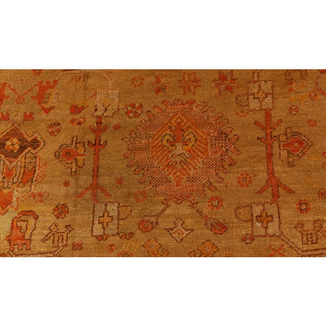 Textile Antique Turkish Oushak Rug For Sale - Image 7 of 9