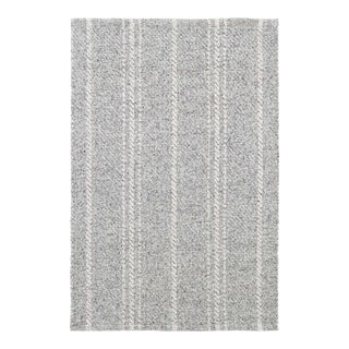 Dash & Albert by Annie Selke Melange Stripe Grey/Ivory Indoor/Outdoor Rug, 9' 6" x 13' 6" For Sale