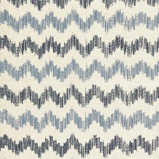 Sample- Schumacher Sierra Ikat Fabric in Indigo For Sale