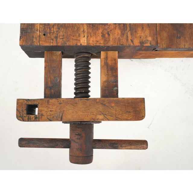 Vintage Industrial 54.375 In. Maple Woodworkers Workbench For Sale - Image 15 of 16