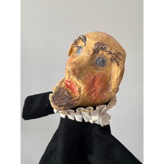 Folk Art Hand Puppet With Hand-Carved Paper Mâché Head For Sale - Image 4 of 6