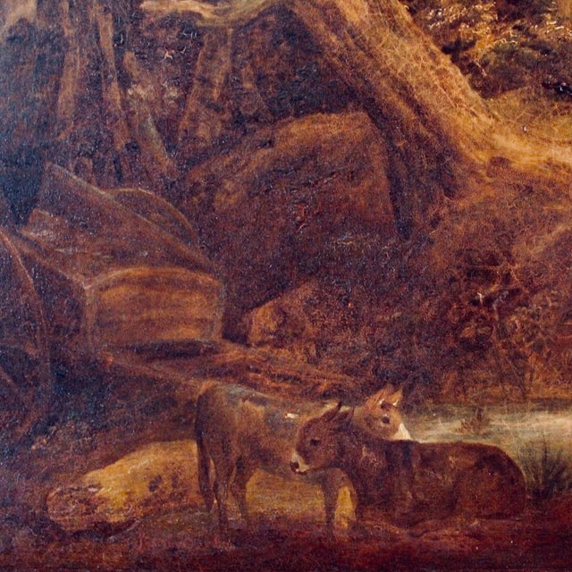 “Evening at the Cottage” Very Large Oil on Canvas Attributed to George Morland For Sale - Image 9 of 17